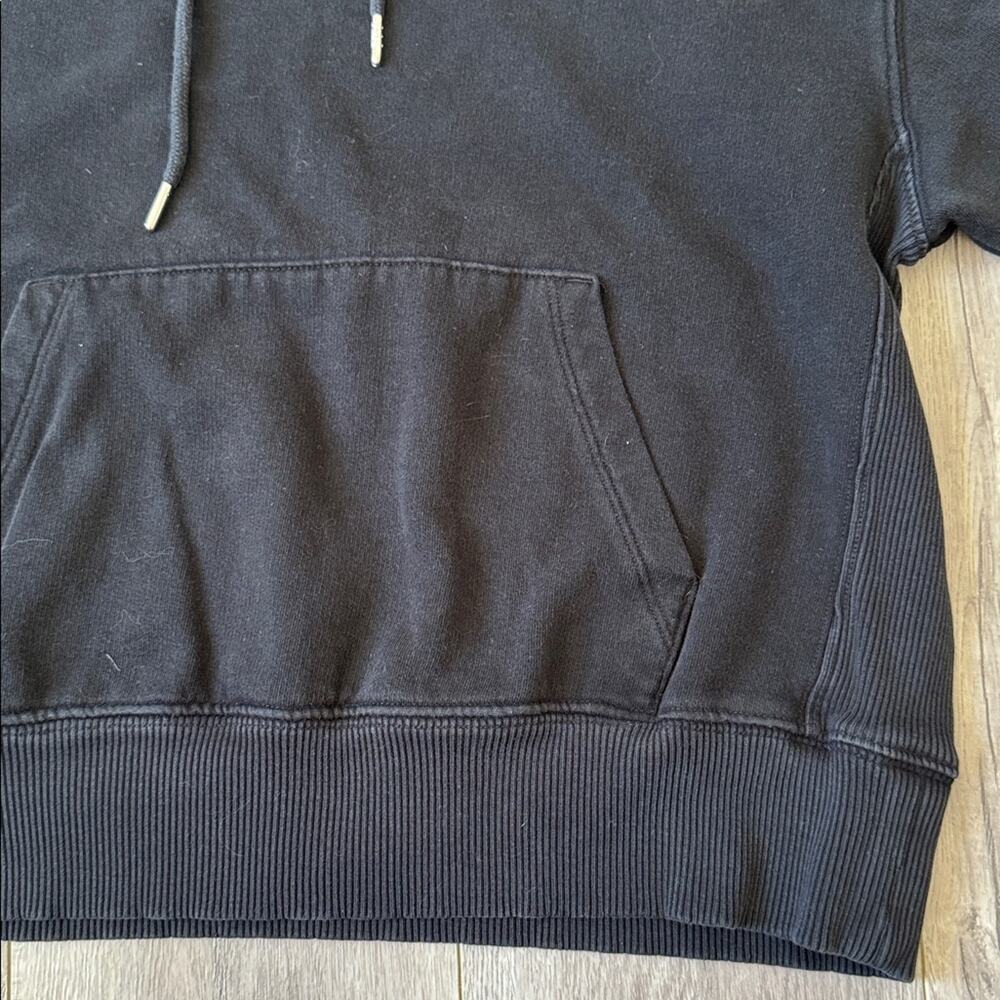 PINK Victoria’s Secret Black Cotton Hoodie Pullover Size S Minimalist Coquette - Picture 4 of 8